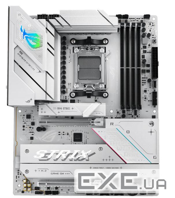 Материнcька плата ASUS ROG STRIX B850-A GAMING sAM5 B850 4xDDR5 M.2 HDMI DP Wi-Fi BT ATX білий