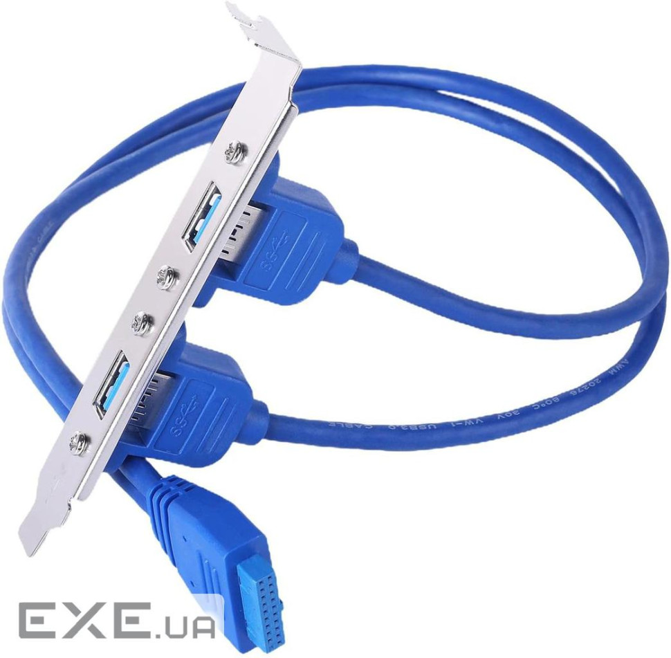 Планка корпусна USB3.0 A-Pinheader,x2 0.40m планка 19p,синій (62.09.8503-1)