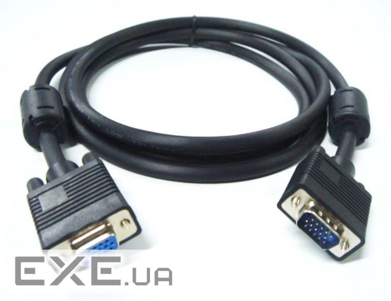 Кабель Merlion VGA 3m, male to male (тато-тато), 1 фериту, чорний, Пакет Q1 (YT-VGA(M)/(M)3+4BL-3m)