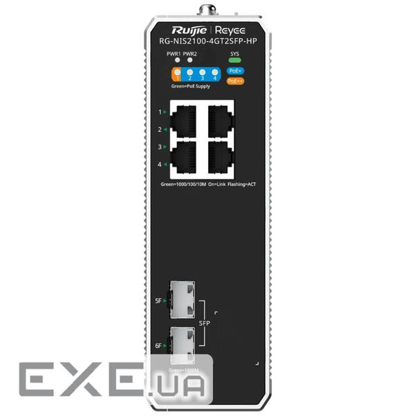Промисловий комутатор Ruijie Reyee RG-NIS2100-4GT2SFP-HP