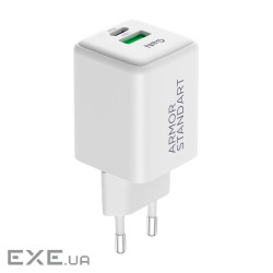 Зарядний пристрій Armorstandart AR371 30W GaN Type-C + USB White (ARM77549)