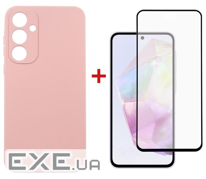 Чохол до мобільного телефона Dengos Samsung Galaxy A35 5G + Glass Pink (DG-KM-91)