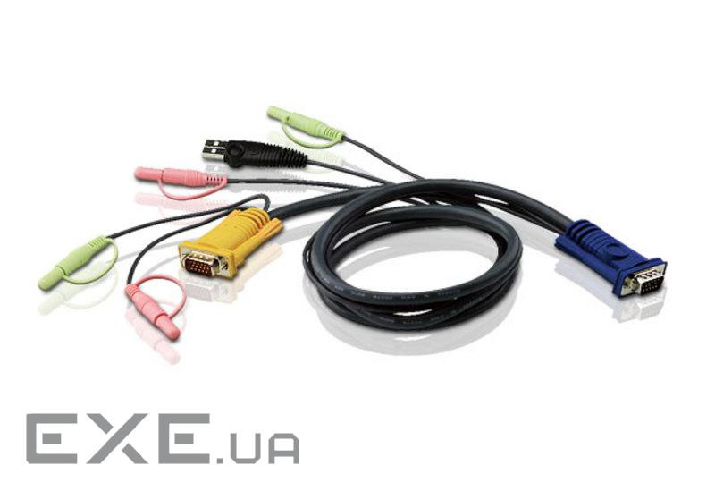 3.0 м. Кабель / шнур, монітор + клавіатура + миша PS / 2 + 2 х Audio (звук, мікрофон) => SPHDB- (2L-5303U)