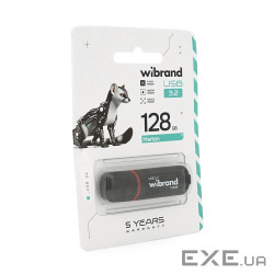 Флеш-накопичувач Wibrand USB 3.2 Gen1 Marten 128GB Black (Wibrand Gen1 Mart)