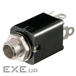Гніздо FreeEnd-Jack 6.3mm,/F Mono Panel Socket Plastic,чорний (75.01.1095-1) (75.01.1095-1)