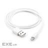 Дата кабель USB 2.0 AM to Lightning PVC 1m white Vinga (VCPDCL1W)