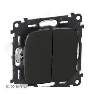 Перемикач Legrand Valena Allure 2-клавішний, автоматичні клеми Антрацит (752918) (752918)