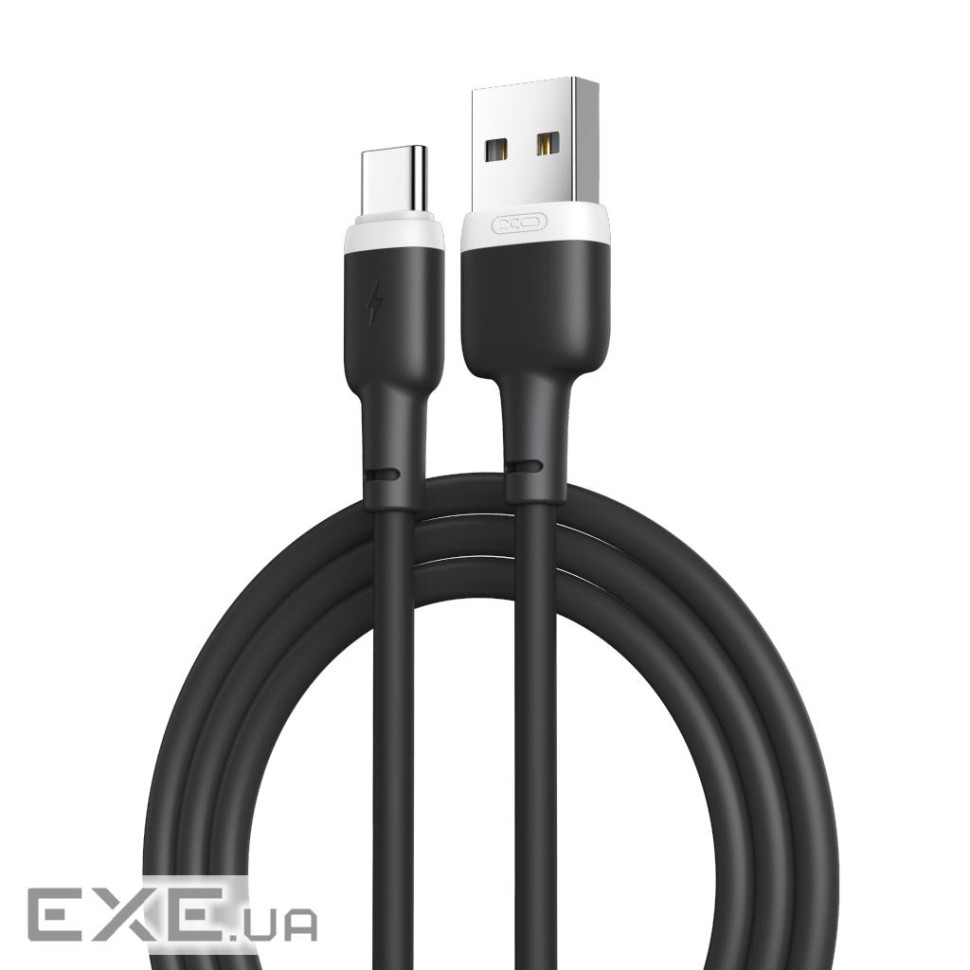 Дата кабель USB 2.0 AM to USB-C 1.0m 2.1A silicone black XO (NB208-TC-1-BK)