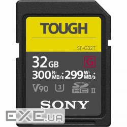 Карта пам'яті Sony 32GB SDHC class 10 UHS-II U3 V90 Tough (SF32TG)