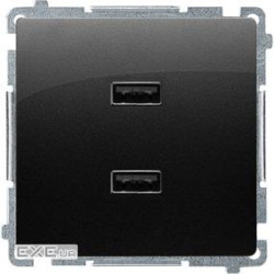 Зарядний пристрій 2хUSB тип A, 5V, 2.1A, Basic, чорний матовий (BMC2USB.01/49)
