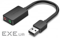 Зовнішня звукова карта VENTION CDY Dual Port USB Sound Card 2.0 Black (CDYB0)