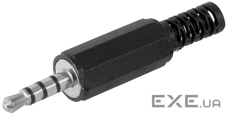 Штекер FreeEnd-Jack 3.5mm 4pin, / M конектор Stereo Cable Protect, чорний (75.01.157 (75.01.1578 black)