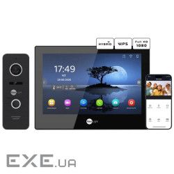Комплект відеодомофону Neolight AL (Neolight ALPHA Hybrid Black + PRIME FHD Black с уголком)