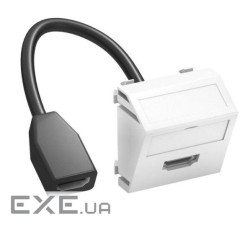 Розетка HDMI modul 45 з кабелем підключення, кутова / біла OBO Bettermann 6104838 OBO Bettermann 6104838