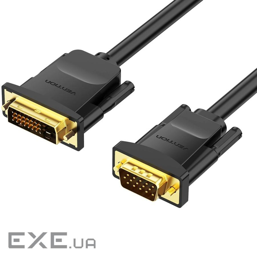Кабель DVI M (24+1) - VGA M, 1.5 м, чорний Vention (EABBG)