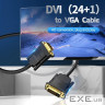 Кабель DVI M (24+1) - VGA M, 1.5 м, чорний Vention (EABBG)