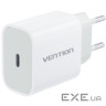 Зарядний пристрій 1xUSB-C 20W + USB-C to Lightning cable М-М White Vention (G17W0-EU)