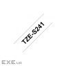 Стрічка для принтера етикеток UKRMARK B-S-T241P-BK/WT, сумісна з TZES241, 18мм х 8м. black (900607)