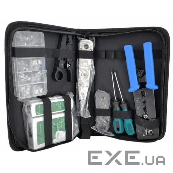 Набір інструментів для мережі 9 in 1, EZ-RJ45, KD-1, G501,HT332, Tester & other Merlion (A063)
