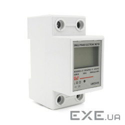 Однофазний електронний лічильник на DIN-рейку, 220V, LCD + підсвічування (LWCD-BG) (LWCD-BG)