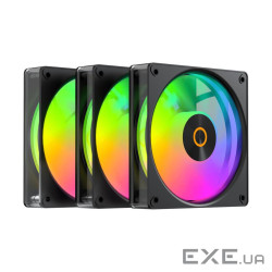 Набір із трьох вентиляторів для корпусу 120MM GAMMA F12 ELITE BK ARGB 3 IN 1 (GAMMA-F12-BK3AM00E-GL)