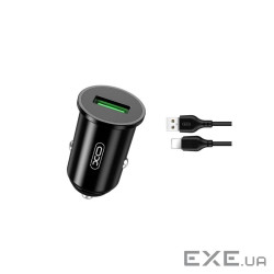 Зарядний пристрій XO USB QC3.0 18W + cable USB to Lightning black (TZ12-L-BK)