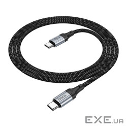 Дата кабель USB-C to USB-C 1.0m 3A nylon X102 black HOCO (6942007608787)