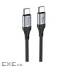 Дата кабель USB-C to USB-C 1.0m 3A nylon X102 black HOCO (6942007608787)