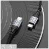 Дата кабель USB-C to USB-C 1.0m 3A nylon X102 black HOCO (6942007608787)