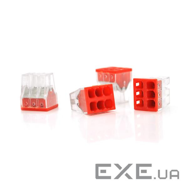 Самозатискна 6-провідна клема WAGO К773-206, 6-pin, прозоро-червона 206) (К206)