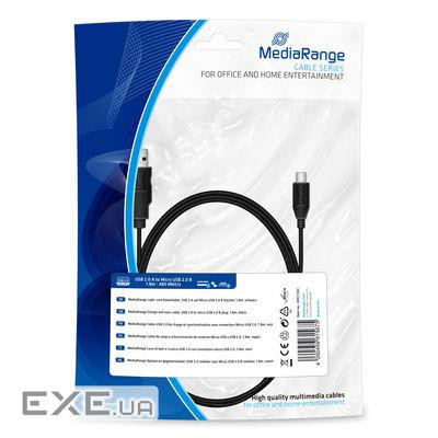 Кабель 1.8m MediaRange USB 2.0 to micro USB 2.0 (MRCS184)