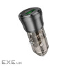 Зарядний пристрій BOROFONE 1xUSB-C PD + 1xUSB 38W car adapter transparent black (6941991106965)