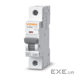 Автоматический выключатель Videx RS6 RESIST 1п 20А 6кА С (VF-RS6-AV1C20)