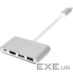 Перехідник Type-C (M) to 4*USB 2.0/3.0, HDMI, Type-C (F) PowerPlant (CA911707)