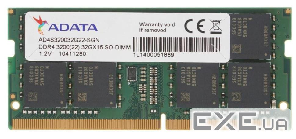 Модуль пам"яті ADATA DDR4-3200 SODIMM 32GB (AD4S320032G22-SGN)