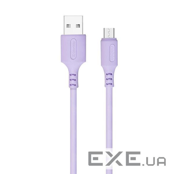 Дата кабель USB 2.0 AM to Micro 5P 1.0m soft silicone violet ColorWay (CW-CBUM044-PU)