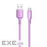 Дата кабель USB 2.0 AM to Micro 5P 1.0m soft silicone violet ColorWay (CW-CBUM044-PU)