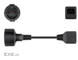 Кабель живлення пристроїв Goobay IEC(Schuko)-(C14) F/M,0.2m жила 1.0mm Cu (75.05.1476-1)