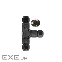 Кабельний T-розгалужувач EW-P20T-3P(37898), під кабель 5-9 мм, 16A, 450V, Black , 16A, 450V, Black