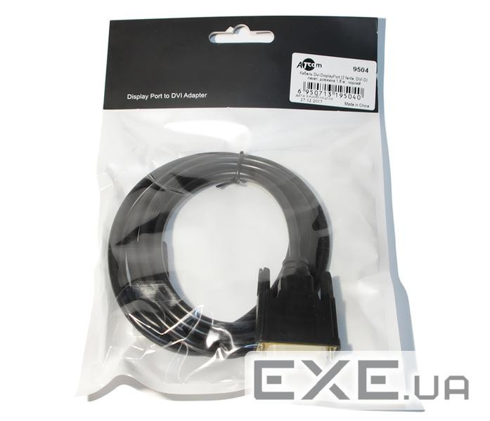 Кабель мультимедійний DisplayPort M to DVI M 1.8m 24+1pin Atcom (9504)