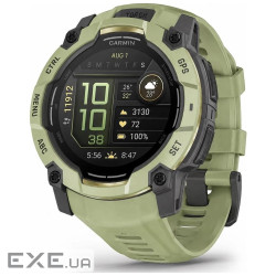 Смарт-годинник Garmin Instinct 3, 50mm, AMOLED, Fern Green/Gray, Fern Green Band, GPS (010-03020-02)