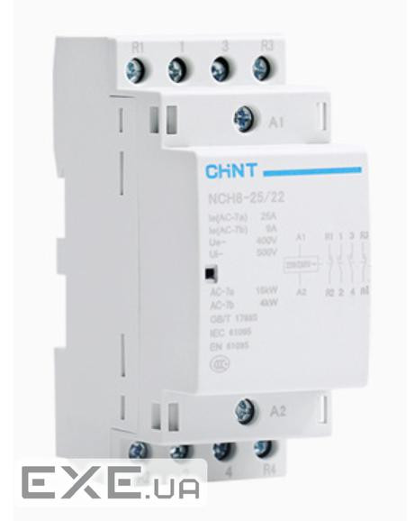 Контактор CHNT NCH8-25/22 220V,25А, 16kW, 2NC+2NO, на DIN-рейку, 85*65,5*36мм (NCH8-25 / 22 220V)
