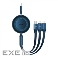 Кабель Baseus Bright Mirror 2 Series 3-in-1 (Micro USB+Lightning+Type-C) 100W (1.1m) bl (CAMJ010203)
