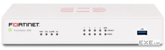 Міжмережевий екран Fortinet FG-30E 1xGE WAN, 4xGE LAN