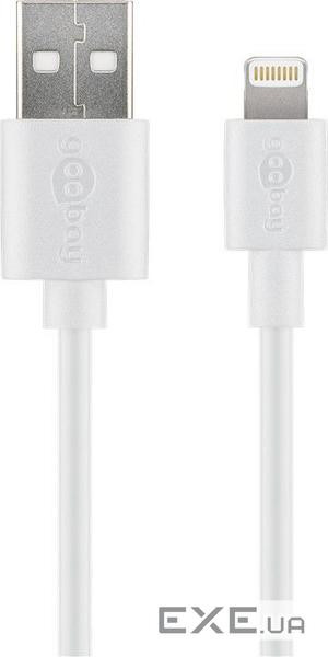 Кабель пристроїв Goobay USB2.0 A-Lightning M/M 3.0m, MFi 8pin Silver-Contact, білий (75.07.2909-1)