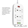 Мережевий фільтр живлення ColorWay 4 розетки/ 4USB White 1.8м (1QC3.0 + 3 AUTO ID) (CW-CHU44QW)
