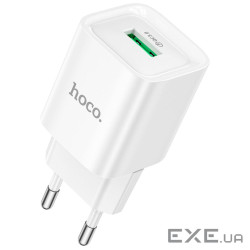 Мережевий зарядний пристрій HOCO C145A Charm single port QC3.0 charger (EU) White (6942007630214)
