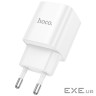Мережевий зарядний пристрій HOCO C145A Charm single port QC3.0 charger (EU) White (6942007630214)