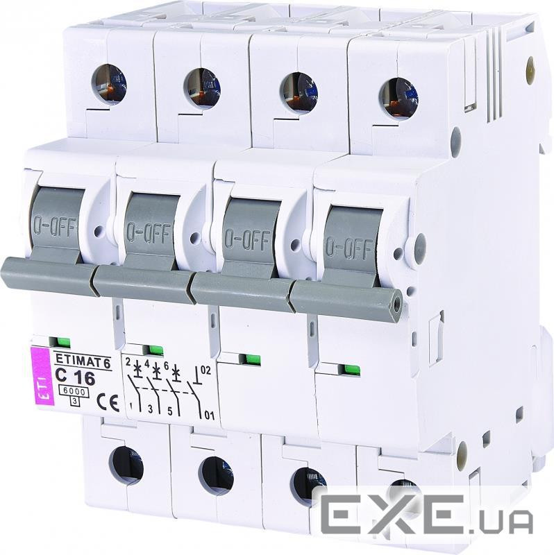 Автоматичний вимикач ETI ETIMAT 6 3p+N C 16А (6 kA) (2146516)