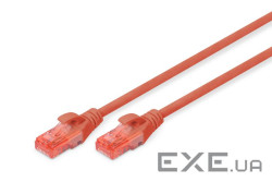 Патч-корд DIGITUS CAT 6 UTP, 1м, AWG 26/7, Cu, LSZH, червоний (DK-1617-010/R)